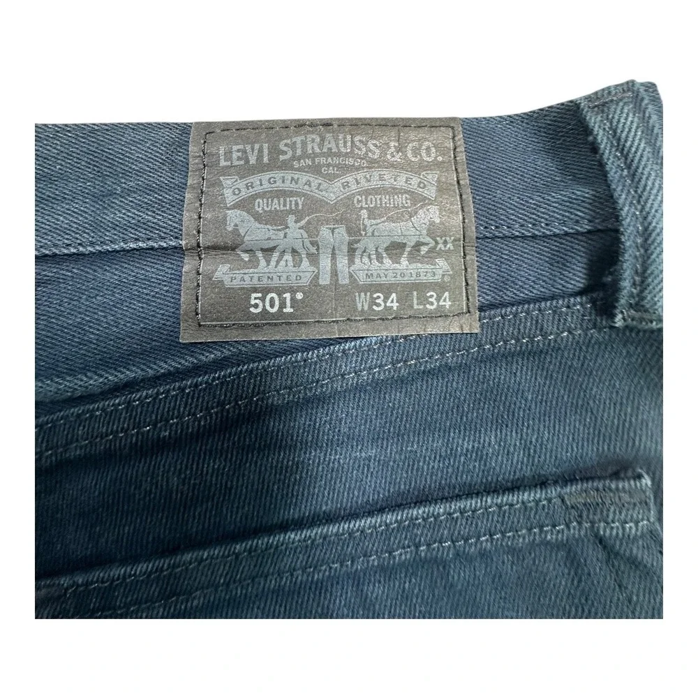 Levi Strauss Co 501 Mens W36 L34 Dark Wash Straight Fit Button Fly Jeans